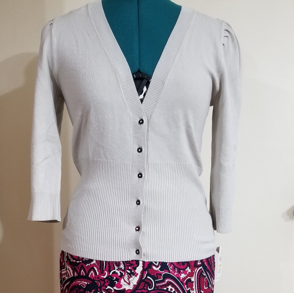 Rampage Quarter-sleeve, V-neck Cardigan